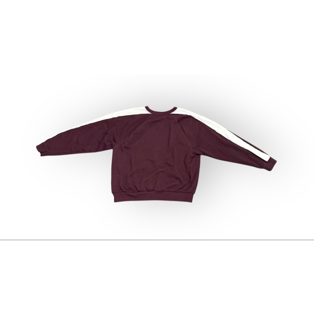 GAP Women’s Cropped Sweatshirt Small Burgundy Maroon Varsity Logo Stars Crewneck - Picture 6 of 8